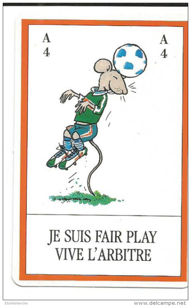 Carte Jeu Illustrée, Football - Souris En Tenue De Sport, Ballon, Fair-play, Vive L'arbitre - Federation Française FFF - Cartes à Jouer Classiques