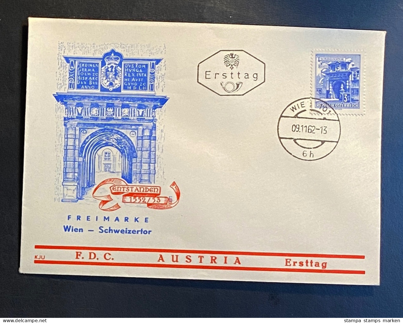 Österreich 1962 Bauten WIEN SCHWEIZERTOR Mi. 1119 FDC Schmuckkuvert Gestempelt/o WIEN - Lettres & Documents