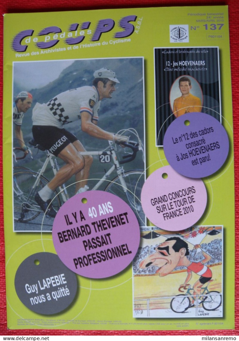 CYCLISME: CYCLISTE : REVUE COUPS DE PEDALES:N°137 - Cyclisme