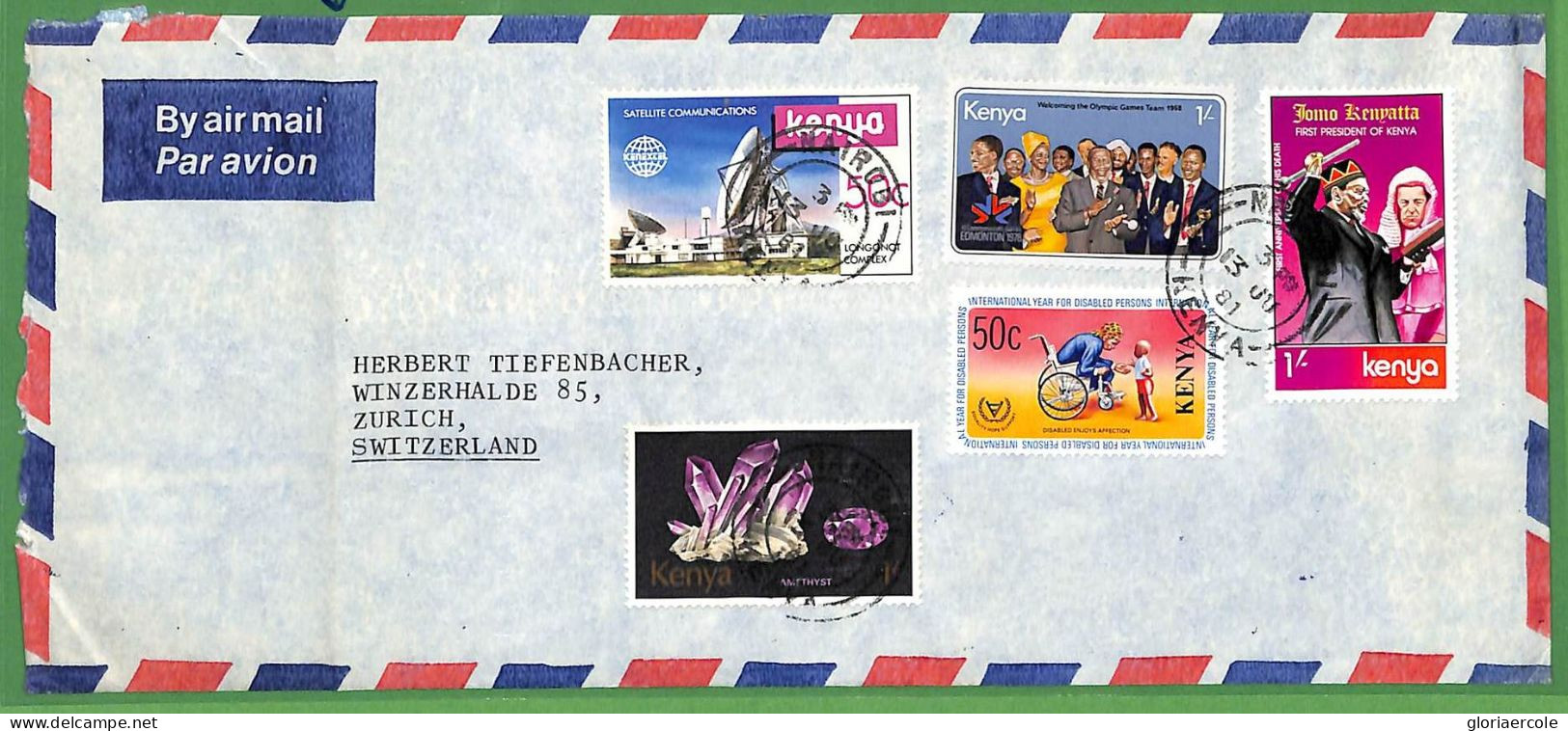 ZA1484 - KENYA - POSTAL HISTORY - Airmail COVER To SWITZERLAND    1981 Minerals - Kenia (1963-...)