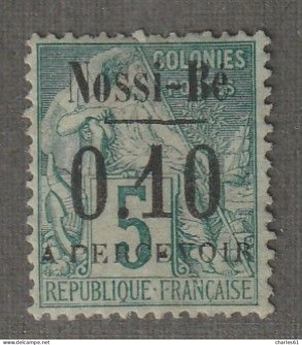 NOSSI-BE - TAXE - N°14 * (1891) 25c Sur 5c Vert - Signé - - Ongebruikt