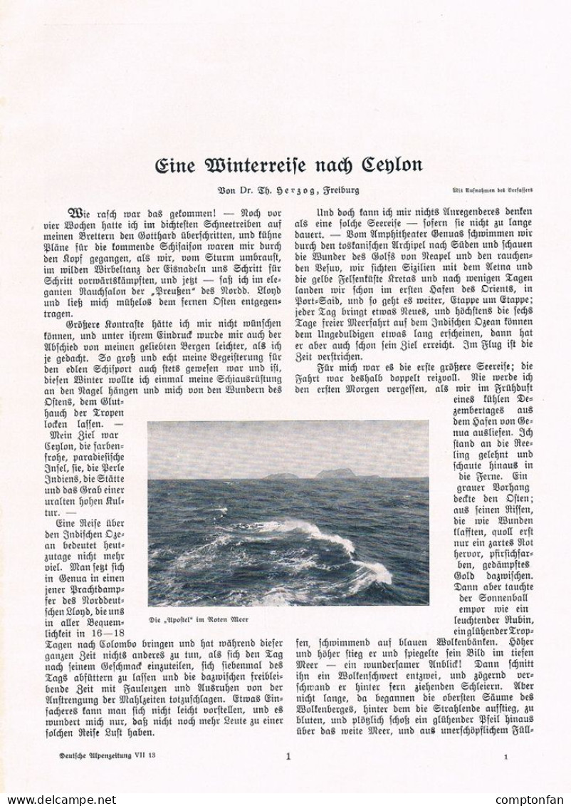 A102 1477 Theodor Herzog Ceylon Sri Lanka Indischer Ozean Artikel 1907 - Autres & Non Classés