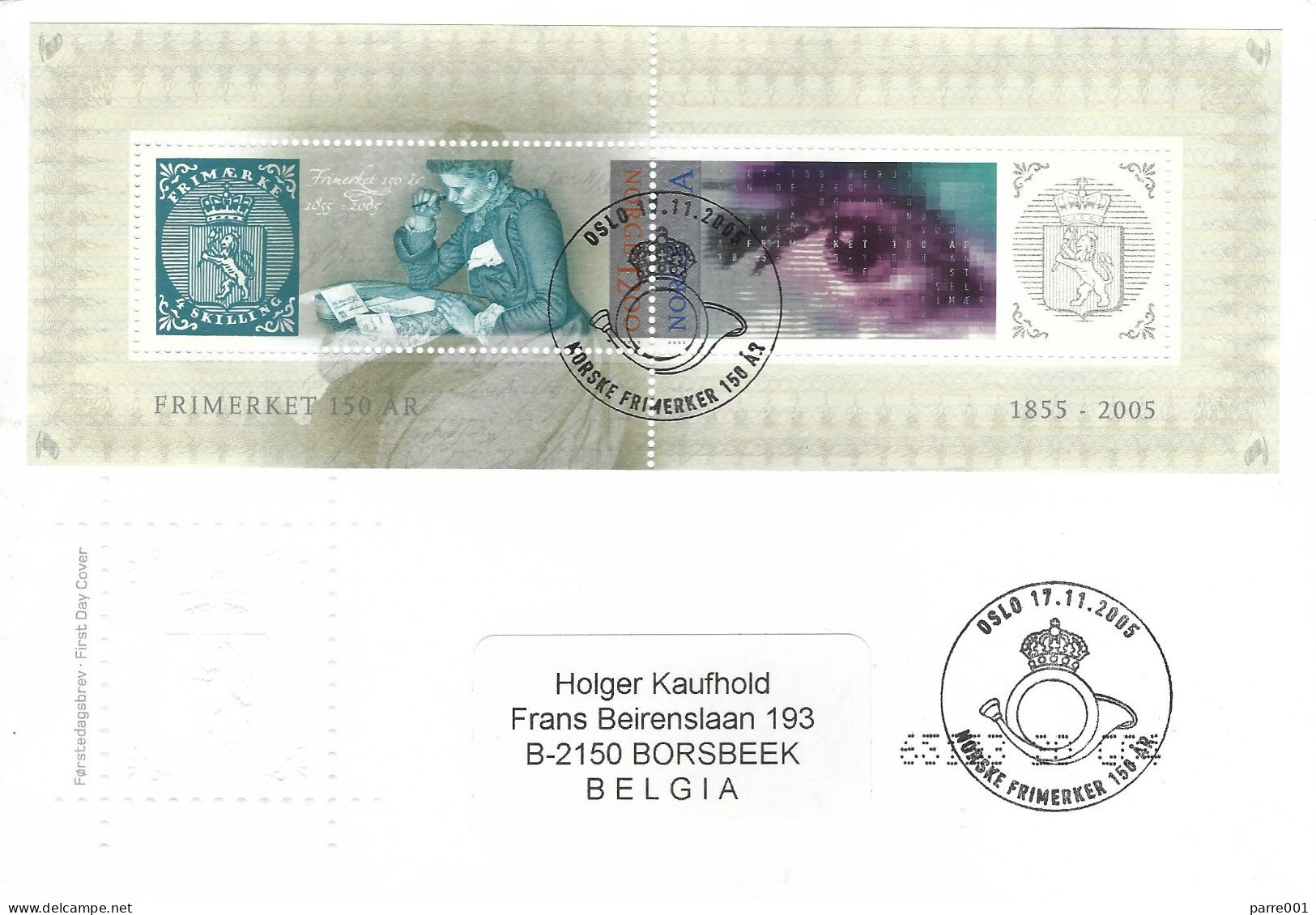 Norway 2005 Oslo 150th Anniversary Norwegian Stamps Human Eye Stamps On Stamp FDC Cover - FDC