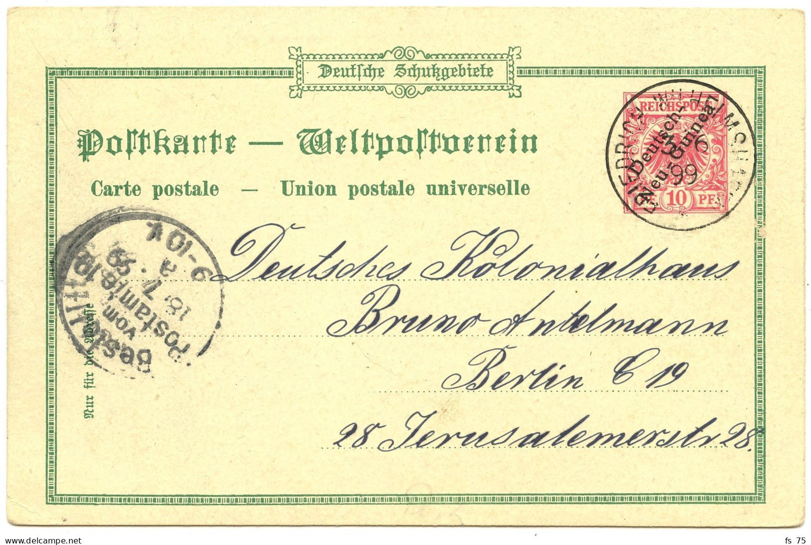 NOUVELLE GUINEE - GRUSS AUS NEU GUINEA DE FRIEDRICH-WILHEIMSHAFEN POUR BERLIN, 1899 - Deutsch-Neuguinea