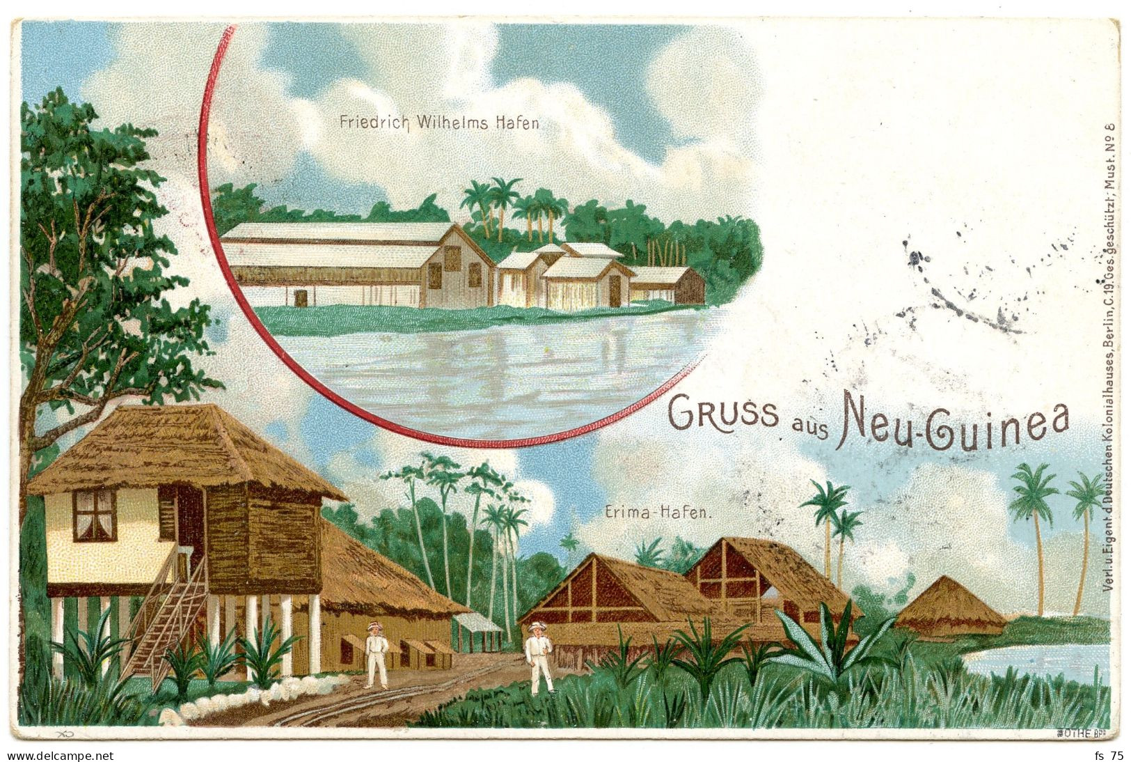 NOUVELLE GUINEE - GRUSS AUS NEU GUINEA DE FRIEDRICH-WILHEIMSHAFEN POUR BERLIN, 1899 - Nueva Guinea Alemana