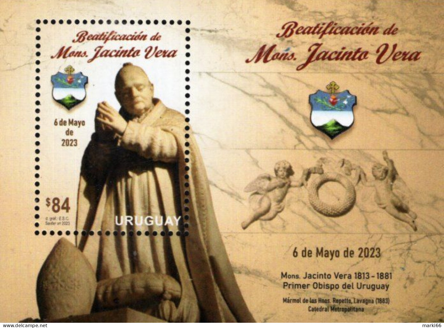 Uruguay - 2023 - Beatification Of Jacinto Vera - Mint Souvenir Sheet - Uruguay