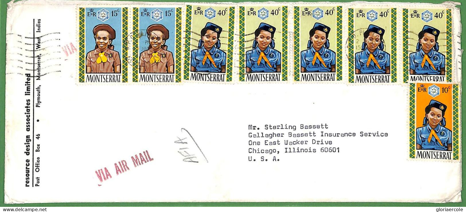 ZA1486 - MONTSERRAT - POSTAL HISTORY - AIRMAIL COVER To The USA - 1971 Girl Scouts - Montserrat