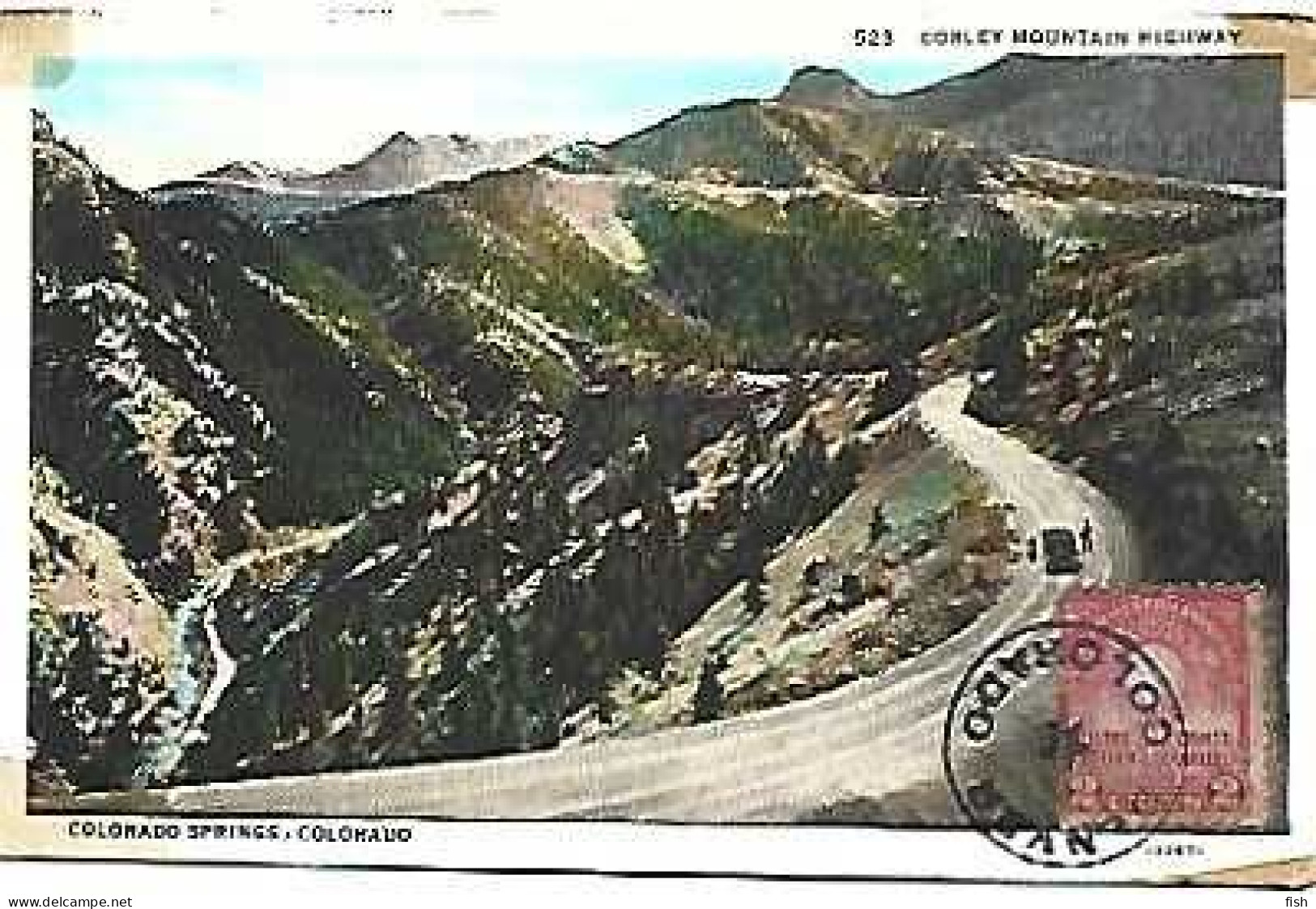 United States & Marcofilia, Colorado Springs Colo, Colorado, Corley Mountain Highway, Denver, Ed. Sanborn S. Co. (523) - Denver