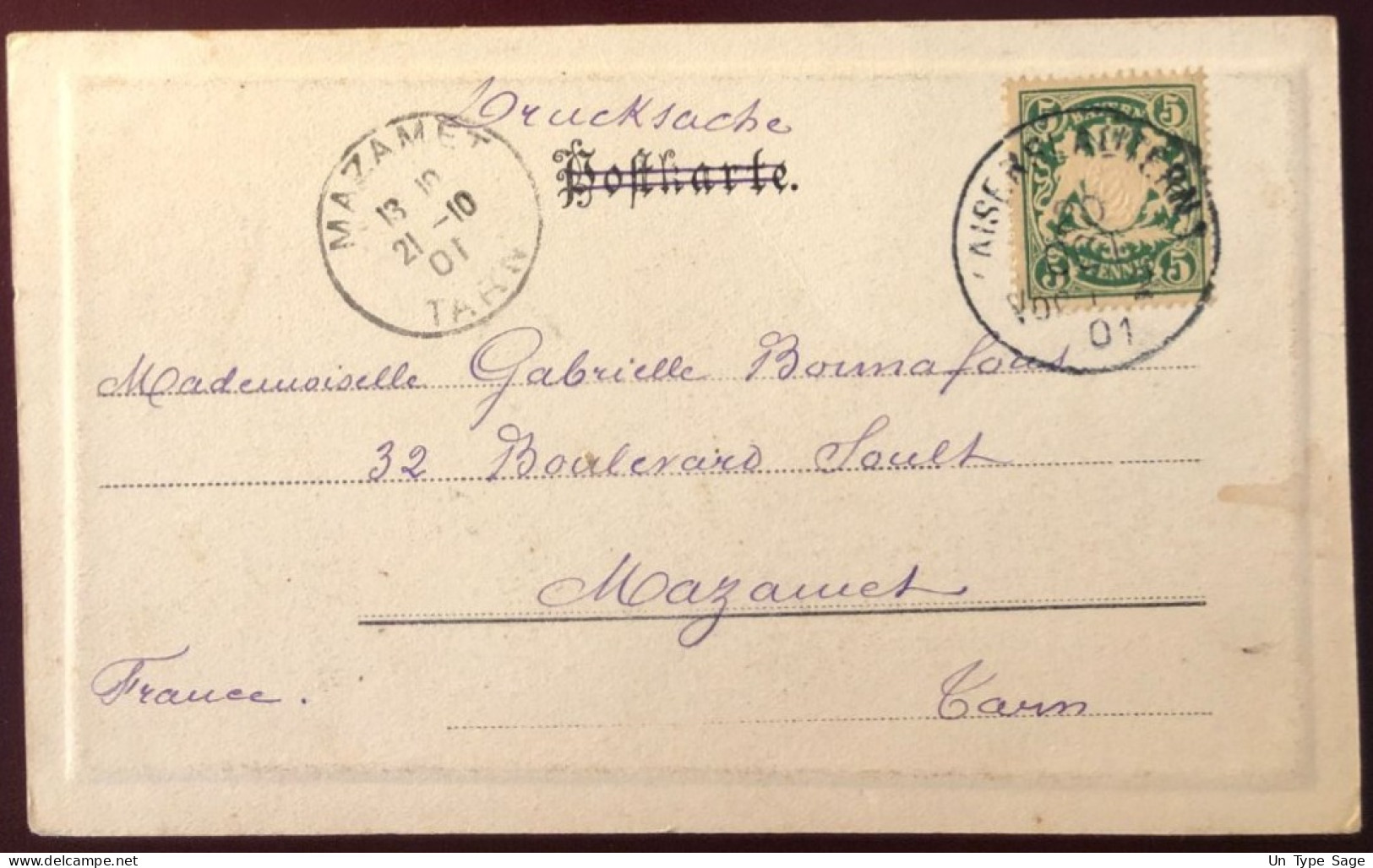 Allemagne, Divers Sur CPA Cachet Kaiserslautern 20.10.1901- (N268) - Lettres & Documents