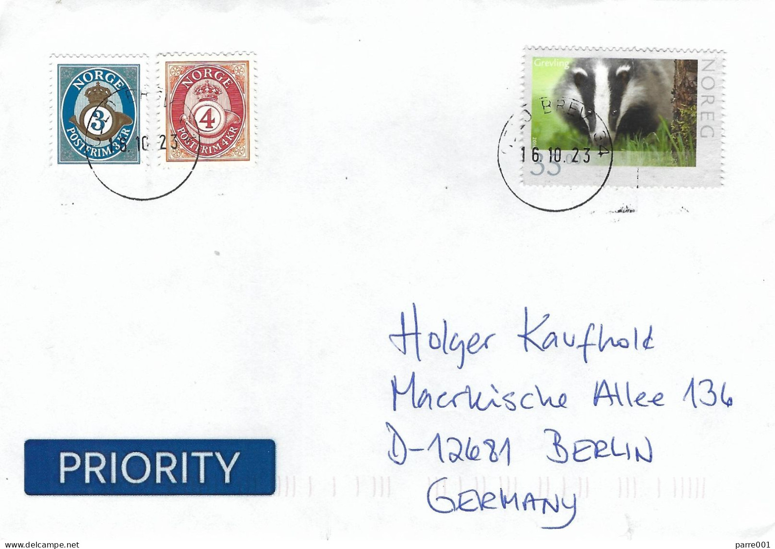 Norway 2023 Oslo European Badger Meles Meles Cover - Covers & Documents