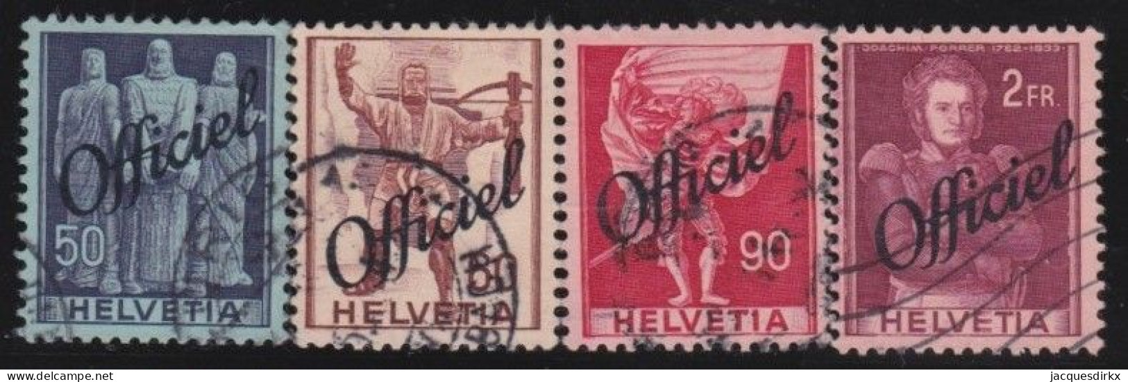 Suisse   .  Yvert  .    4 Timbres De Service     .        O        .      Oblitéré - Service