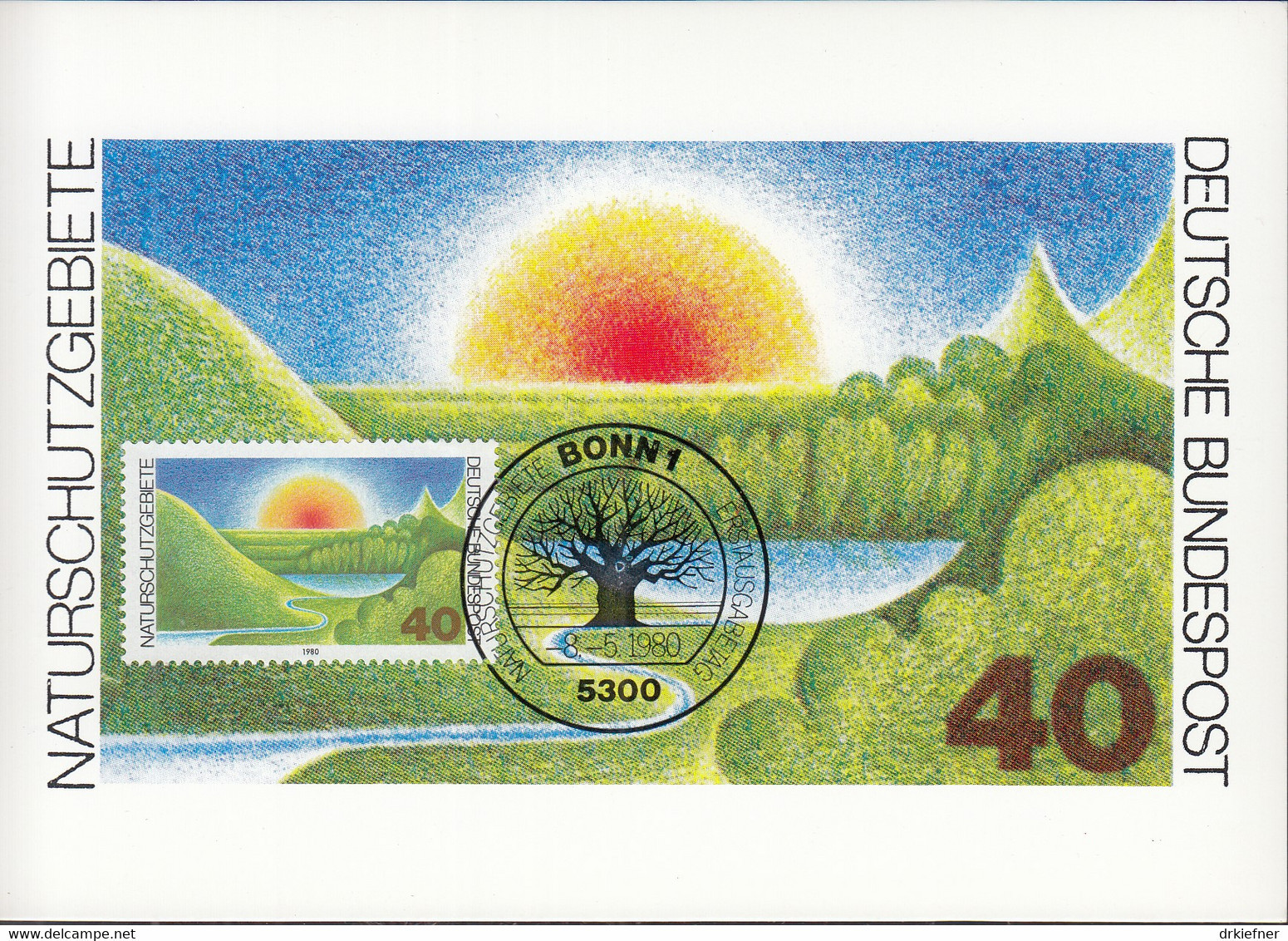 BRD  1052 MK, Maximumkarte, Naturschutzgebiete, 1980 - Sonstige & Ohne Zuordnung