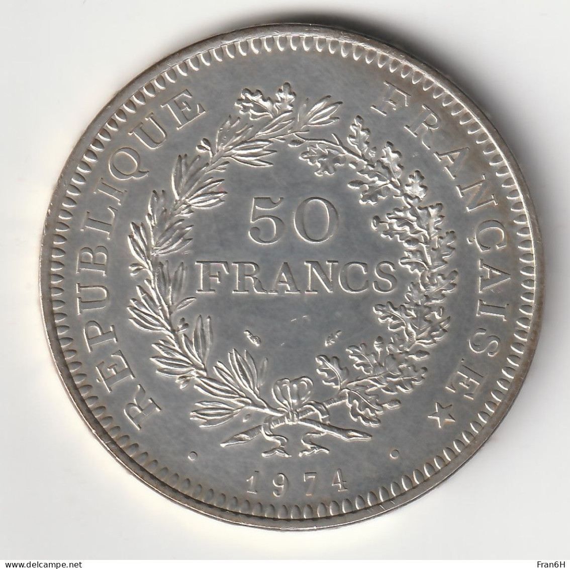 50 Francs Hercule Argent 1974 - Silver - - 50 Francs