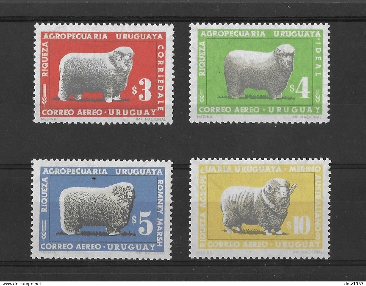 Uruguay 1967 MNH Air. Uruguayan Sheep Breeding Sg 1323/6 - Uruguay