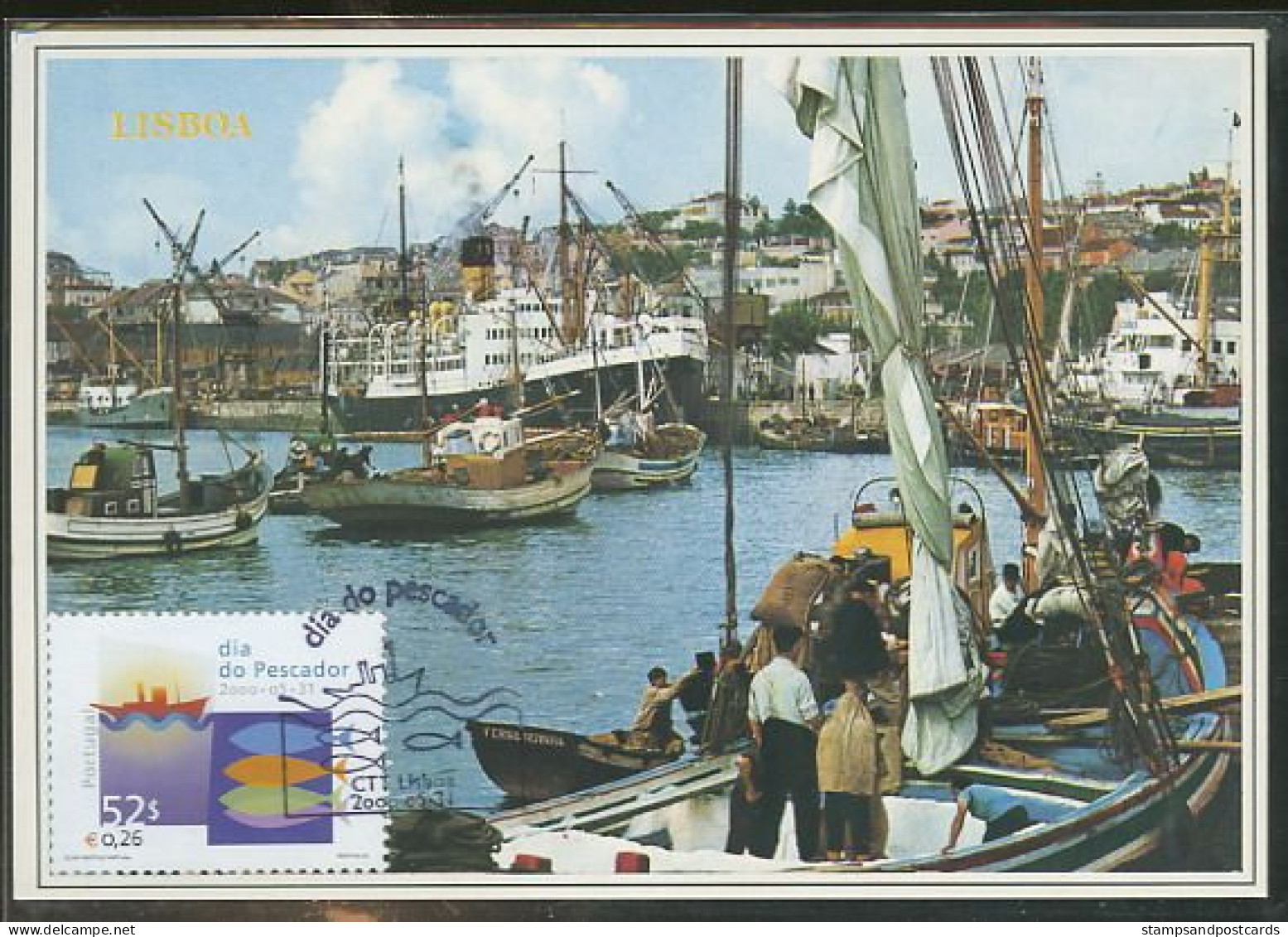 Portugal Fête Des Pêcheurs Bateau De Pêche Carte Maximum 2000 Fisherman's Day Fishing Boat Maxicard - Cartes-maximum (CM)