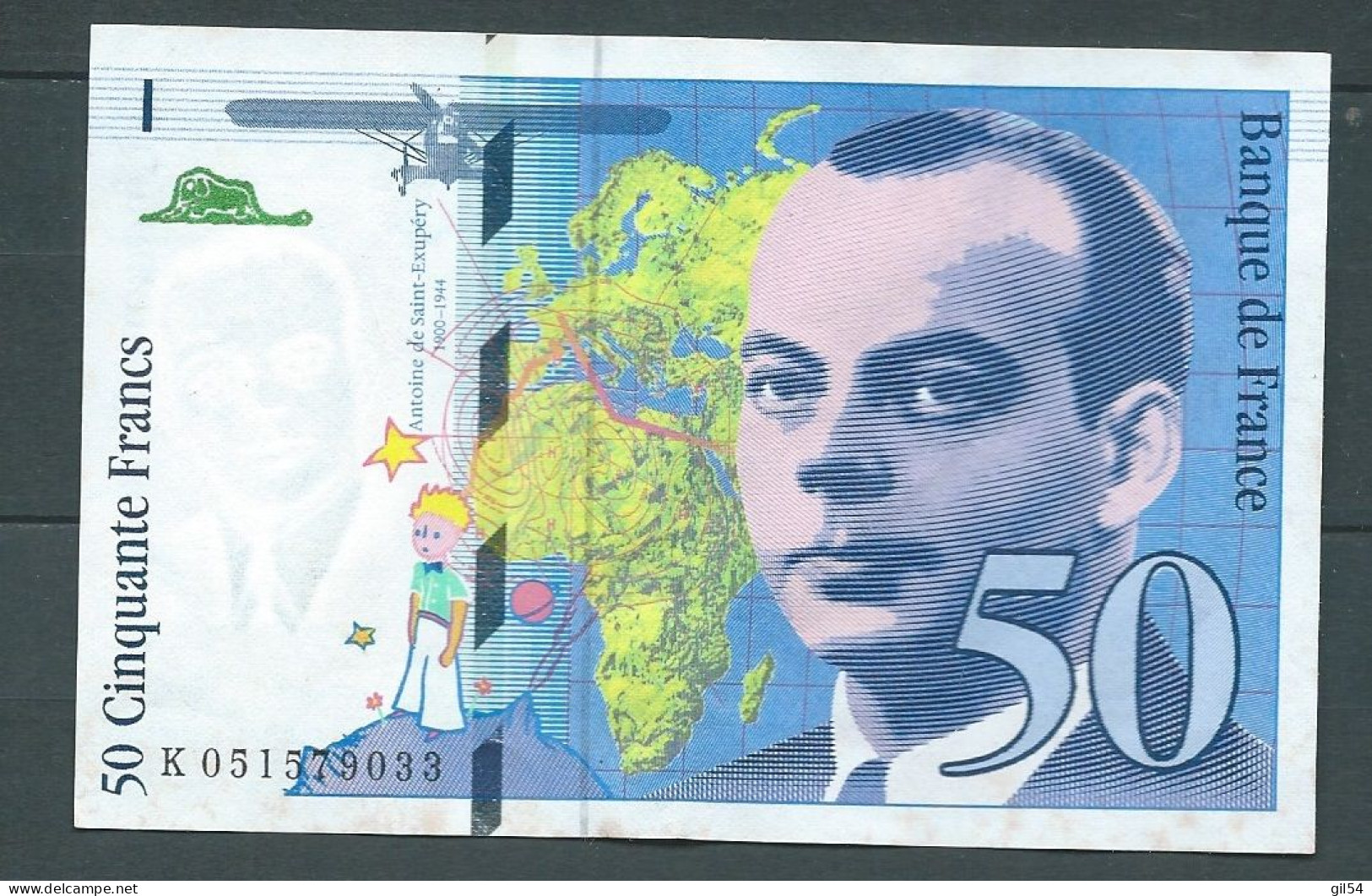 France - Billet De 50 F ST EXUPERY De 1999  - K051579033 -  Laura 6120 - 50 F 1992-1999 ''St Exupéry''