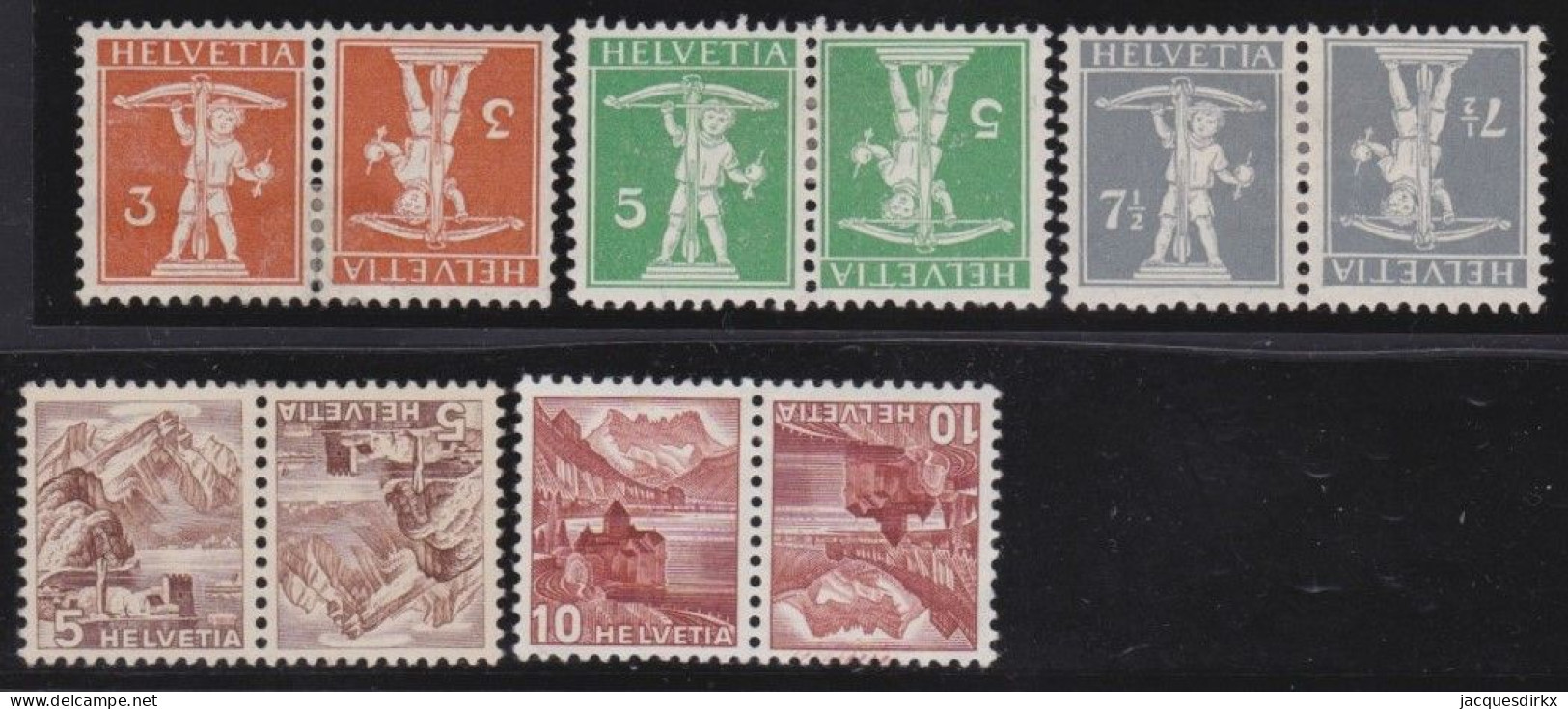 Suisse   .  Yvert  .     5 Paires       .        *        .    Neuf Avec Gomme - Unused Stamps