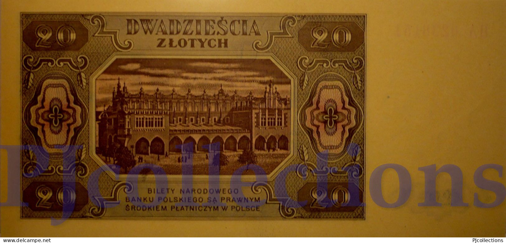 POLONIA - POLAND 20 ZLOTYCH 1948 PICK 137 UNC - Polonia