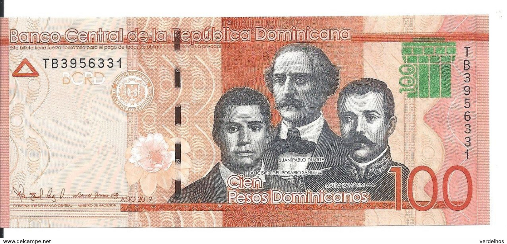 REP. DOMINICAINE 100 PESOS 2019 UNC P 190 E - Dominicaanse Republiek