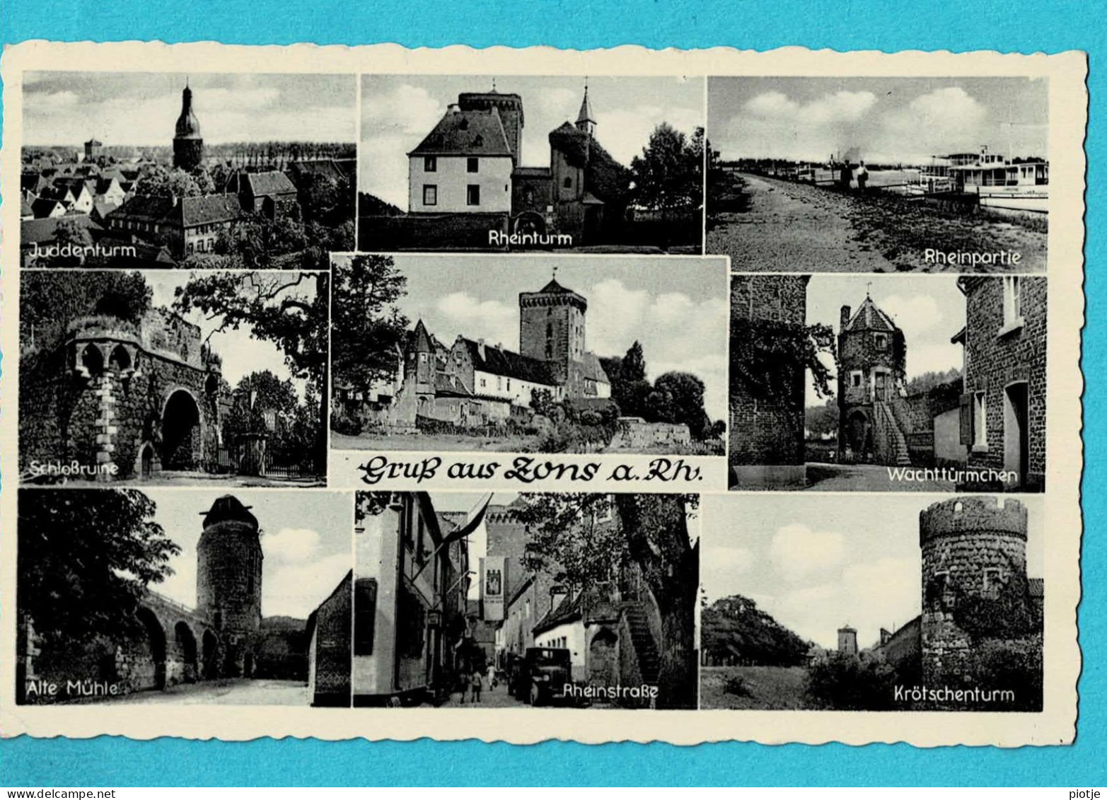 * Zons A. Rhein - Dormagen (Nordrhein Westfalen - Deutschland) * (Jakob Krapohl) Gruss Aus, Rheinturm, Alte Mühle - Dormagen