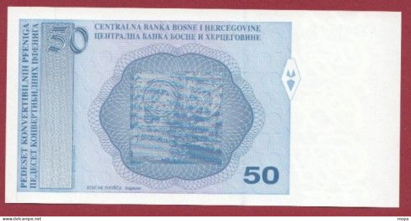 Bosnie-Herzegovine--- 50 Convertible Pfeniga --1998    ---UNC --(344) - Bosnien-Herzegowina