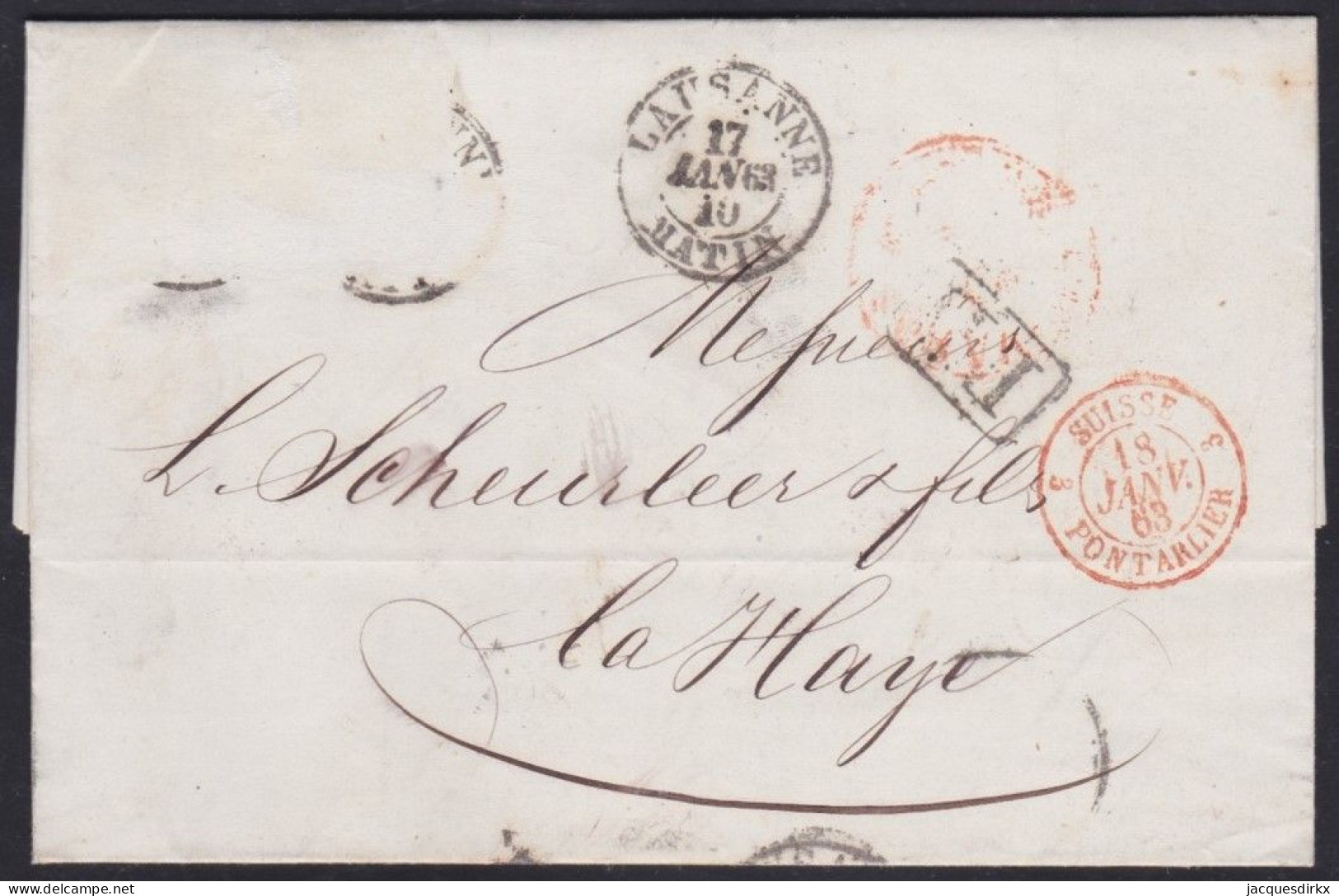 Suisse   .  Yvert  .   Lettre  Sans Timbres (2 Scans)    .        O        .      Oblitéré - ...-1845 Préphilatélie