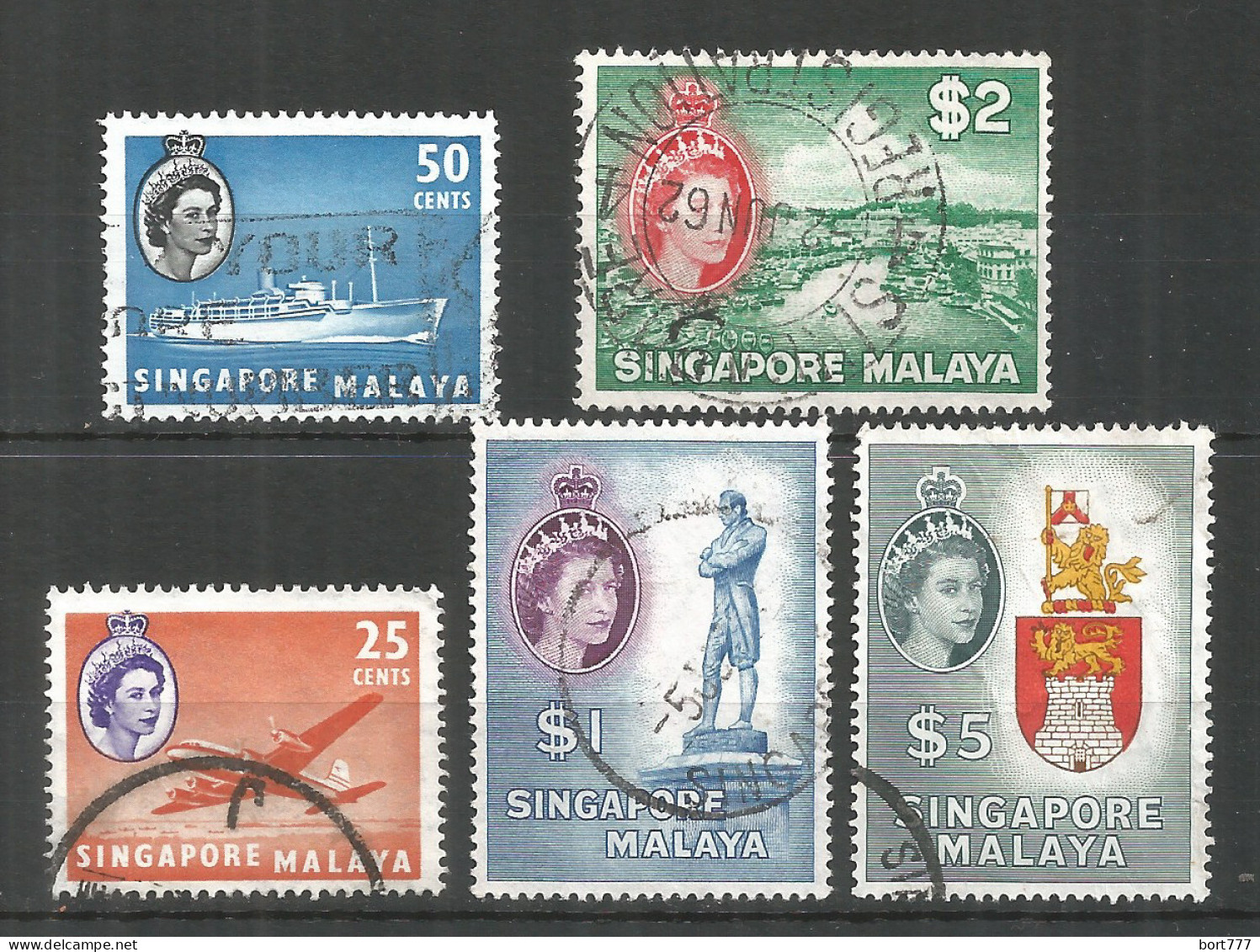 Singapur 1955 Used Stamps 5v - Singapur (1959-...)