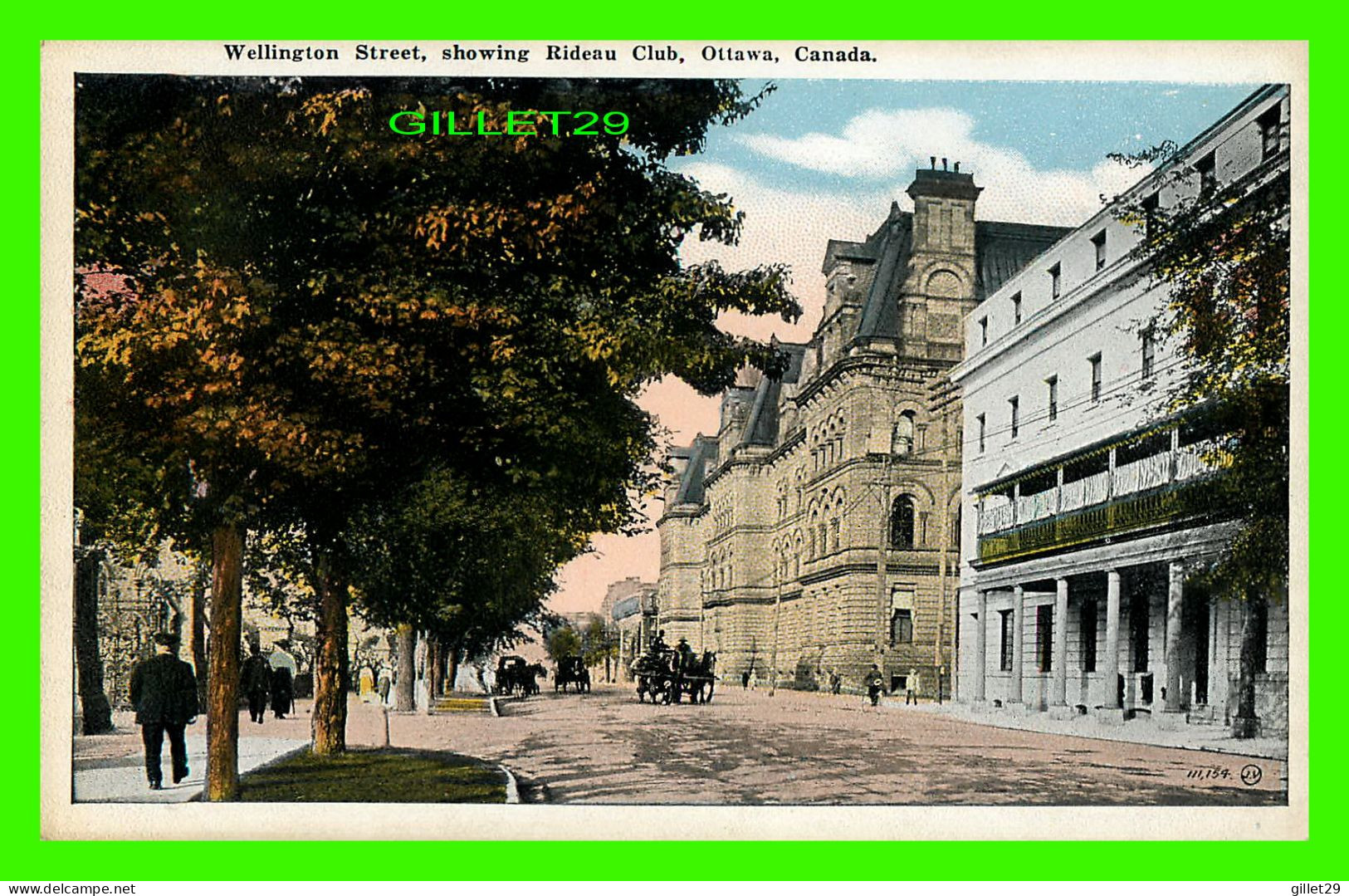 OTTAWA, ONTARIO - WELLINGTON STREET, SHOWING RIDEAU CLUB - ANIMATED WITH PEOPLES - THE VALENTINE & SONS UNITED - - Ottawa