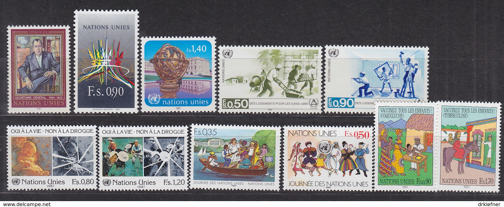 UNO GENF  Jahrgang 1987, Postfrisch **, 151-161, Komplett - Neufs