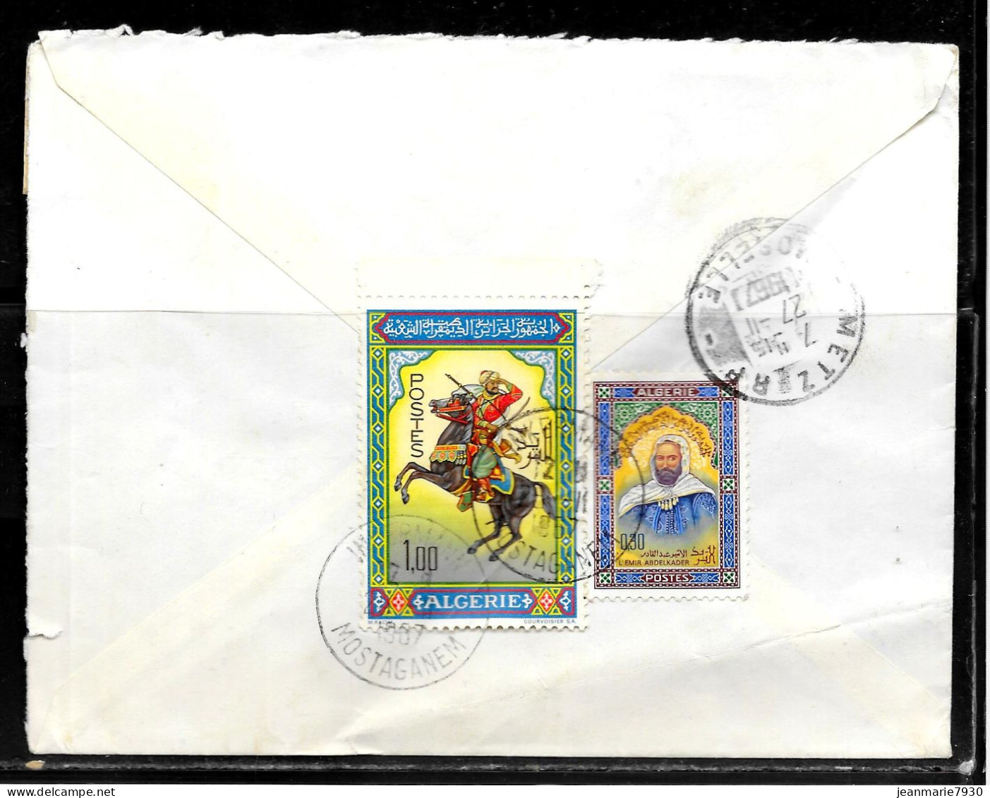 CC278 - ALGERIE - LETTRE RECOMMANDEE DE INKERMANN MOSTAGANEM DE 1967 POUR METZ - Algeria (1962-...)