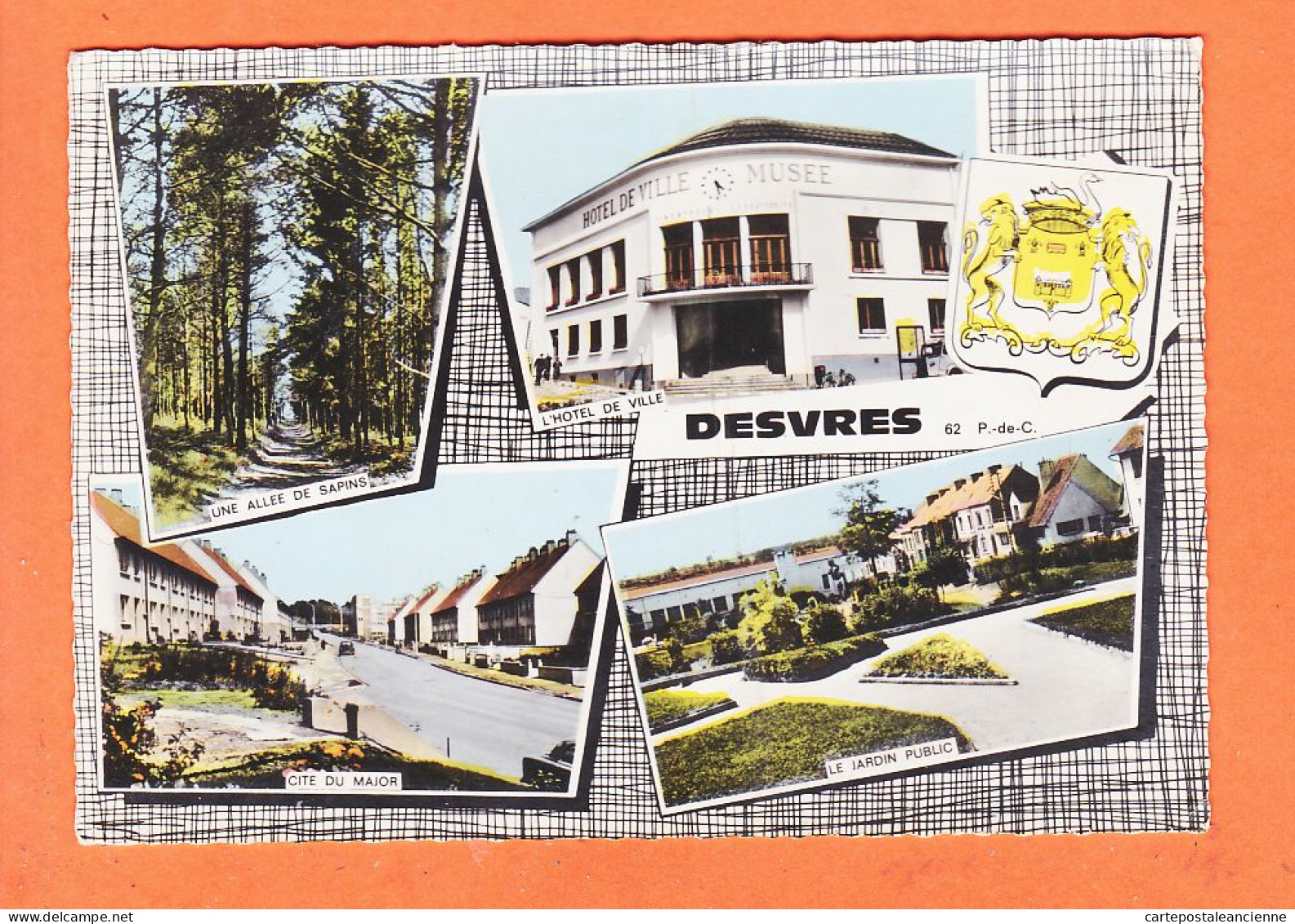 18935 / DESVRES 62-Pas Calais Cité MAJOR Hotel-Ville Allée Sapins Jardin Public1969 à MENNESSON DIEPPE-COMBIER - Desvres