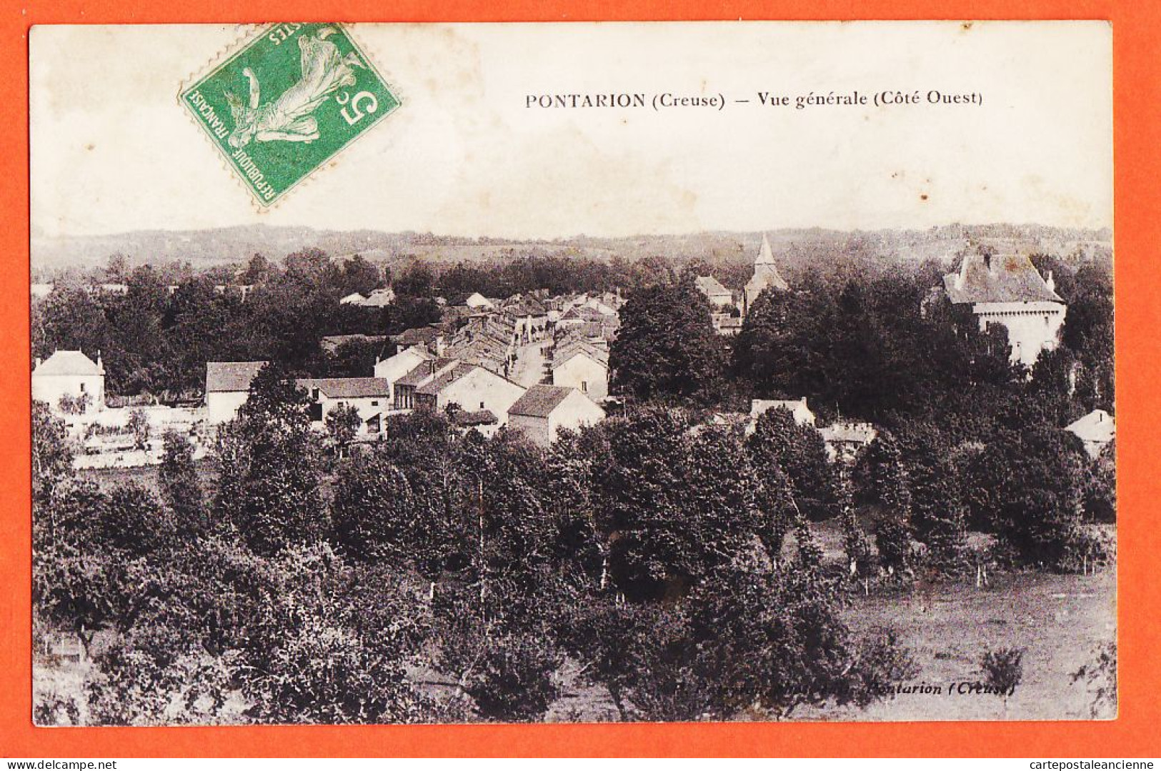 18791 / Peu Commun PONTARION 23-Creuse Vue Generale Côté Ouest 1905 à Camille FAYARD Cessinat St-Yrieix-Montagne - Pontarion