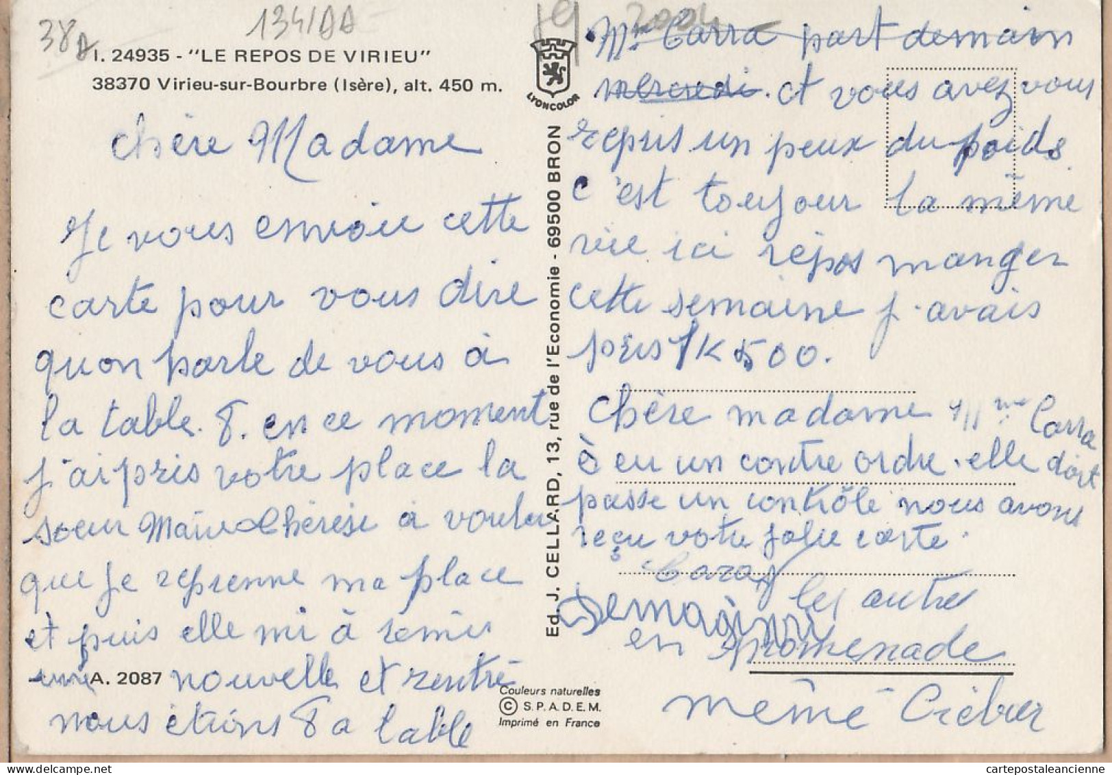 18600 / ⭐ ◉ VIRIEU-sur-BOURBRE Isère Station Pompe Essence TOTAL Hotel REPOS De VIRIEU 1970s- CELLARD 24935 - Virieu