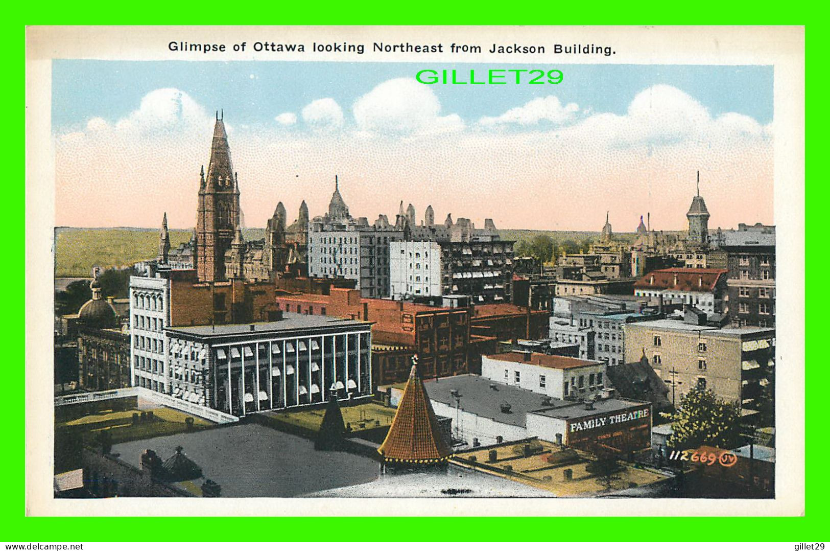 OTTAWA, ONTARIO - GLIMPSE OF OTTAWA LOOKING NORTHEAST FROM JACKSON BUILDING - THE VALENTINE & SONS - - Ottawa