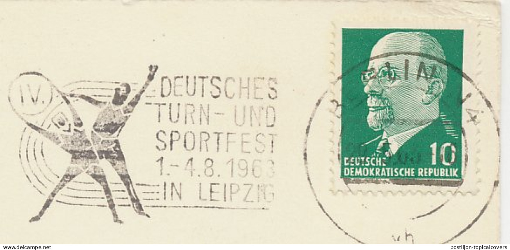 Cover / Postmark DDR / Germany 1963 Gymnastic- Sports Festival Leipzig - Araignées