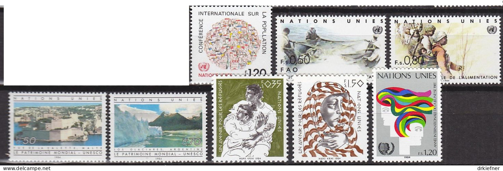 UNO GENF  Jahrgang 1984, Postfrisch **, 119-126, Komplett - Neufs