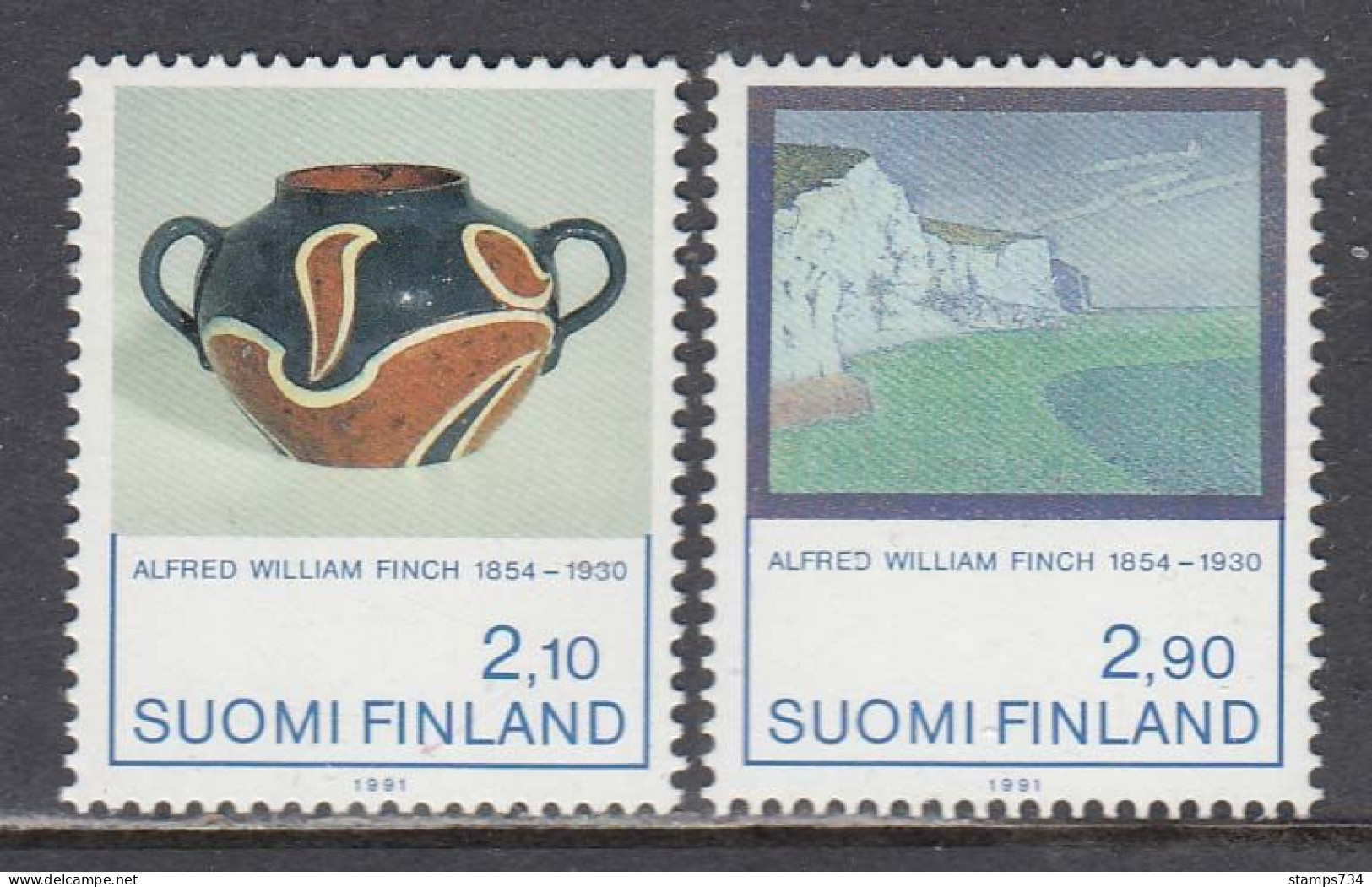 Finland 1991 - Artwork By Alfred Finch, Mi-Nr. 1146/47, MNH** - Nuevos