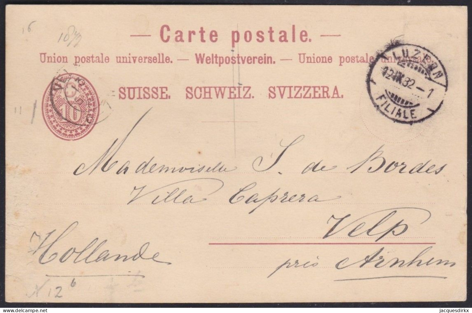 Suisse   .  Yvert  .   Carte Postale  (2 Scans)    .        O        .      Oblitéré - Used Stamps