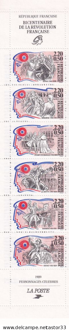 Carnet Personnages Célèbres 1989, Bicentenaire De La Révolution Française - Personen
