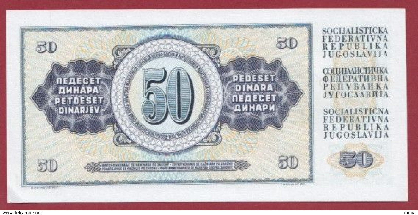 Yougoslavie-- 50 Dinara --1968    ---UNC --(352) - Yugoslavia