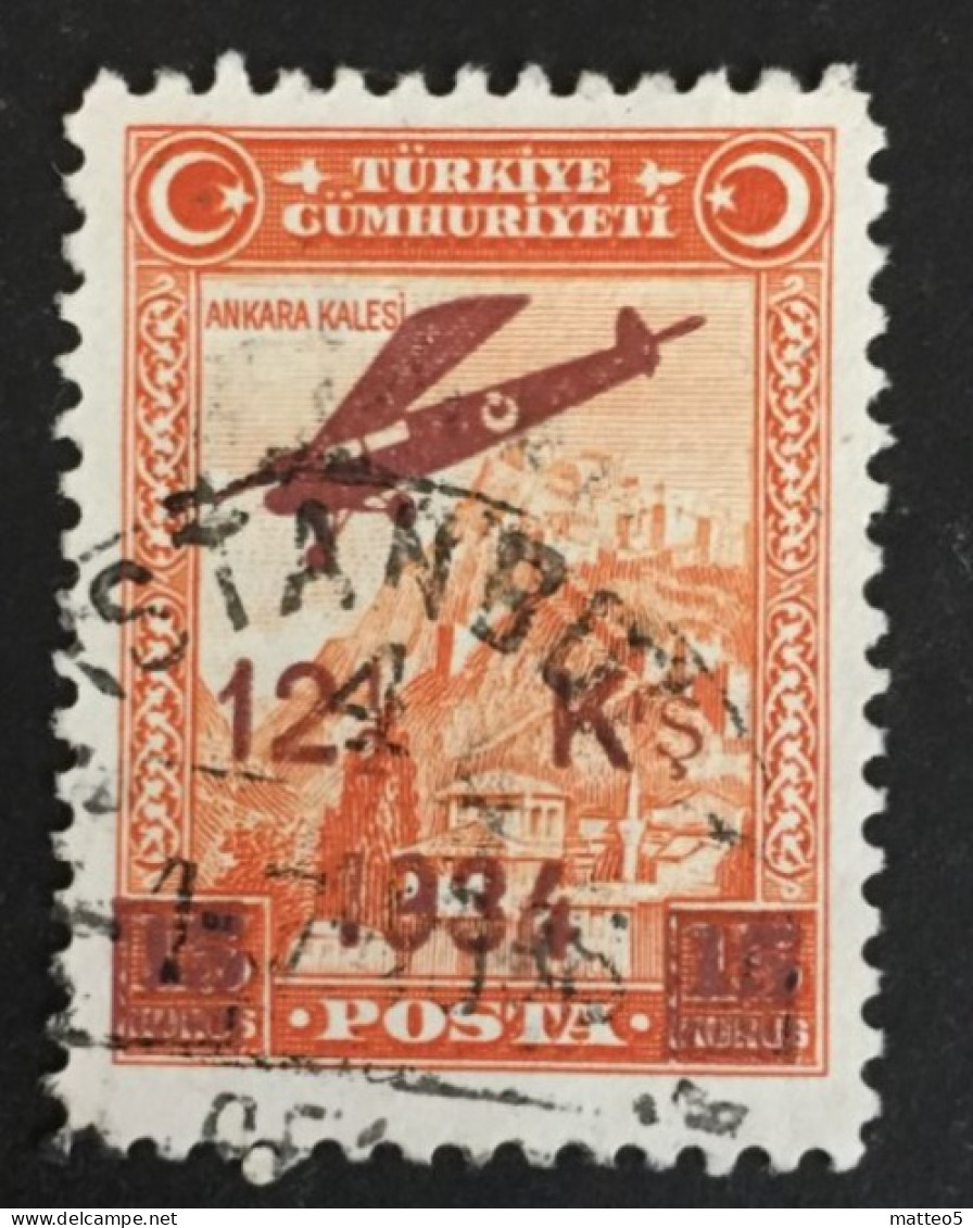 1934 Turkey - Ankara - Istambul , Airmail Line - Used - 1934-39 Sandschak Alexandrette & Hatay