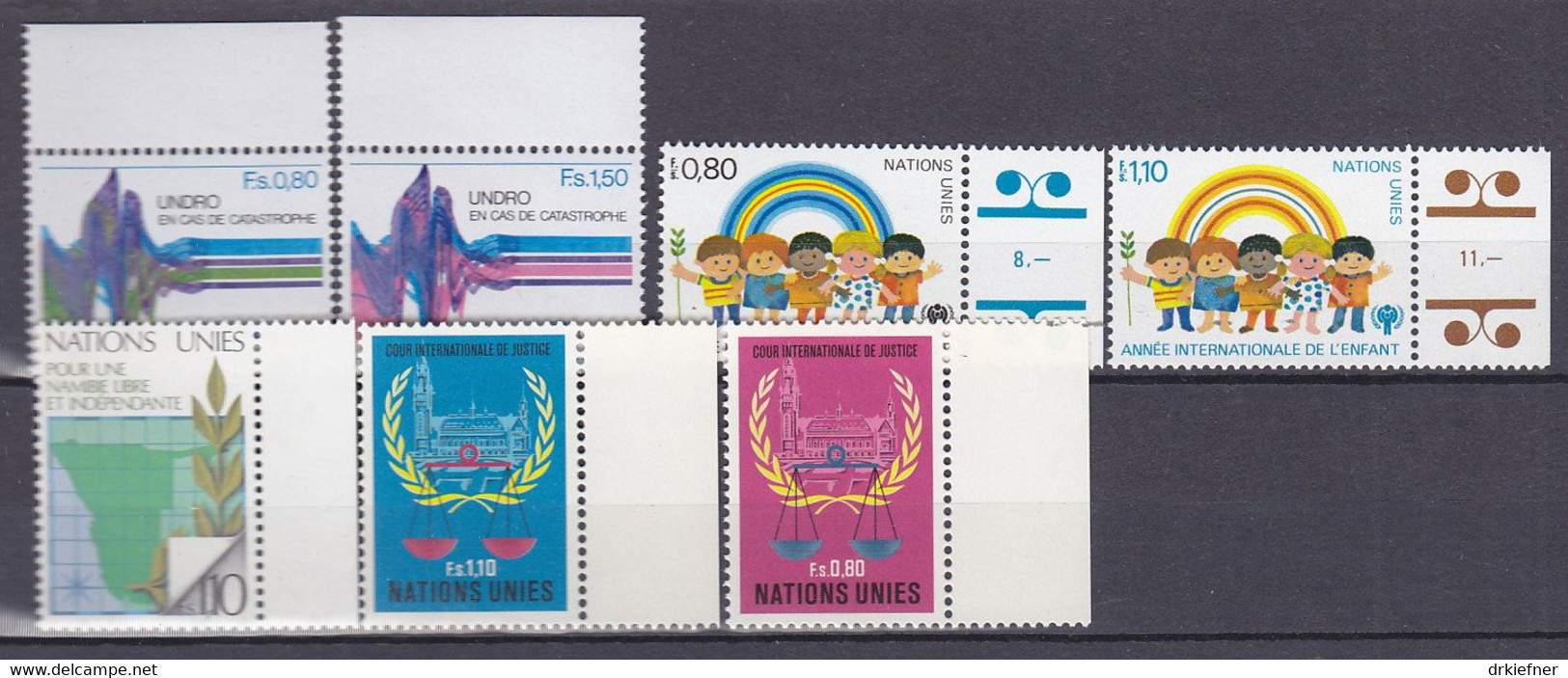 UNO GENF  Jahrgang 1979, Postfrisch **, Komplett 81-87 - Nuevos