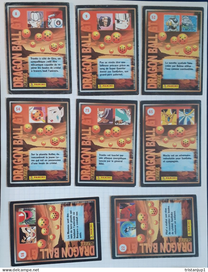 8 Cartes Panini Dragon Ball GT Serie 1 - Dragonball Z