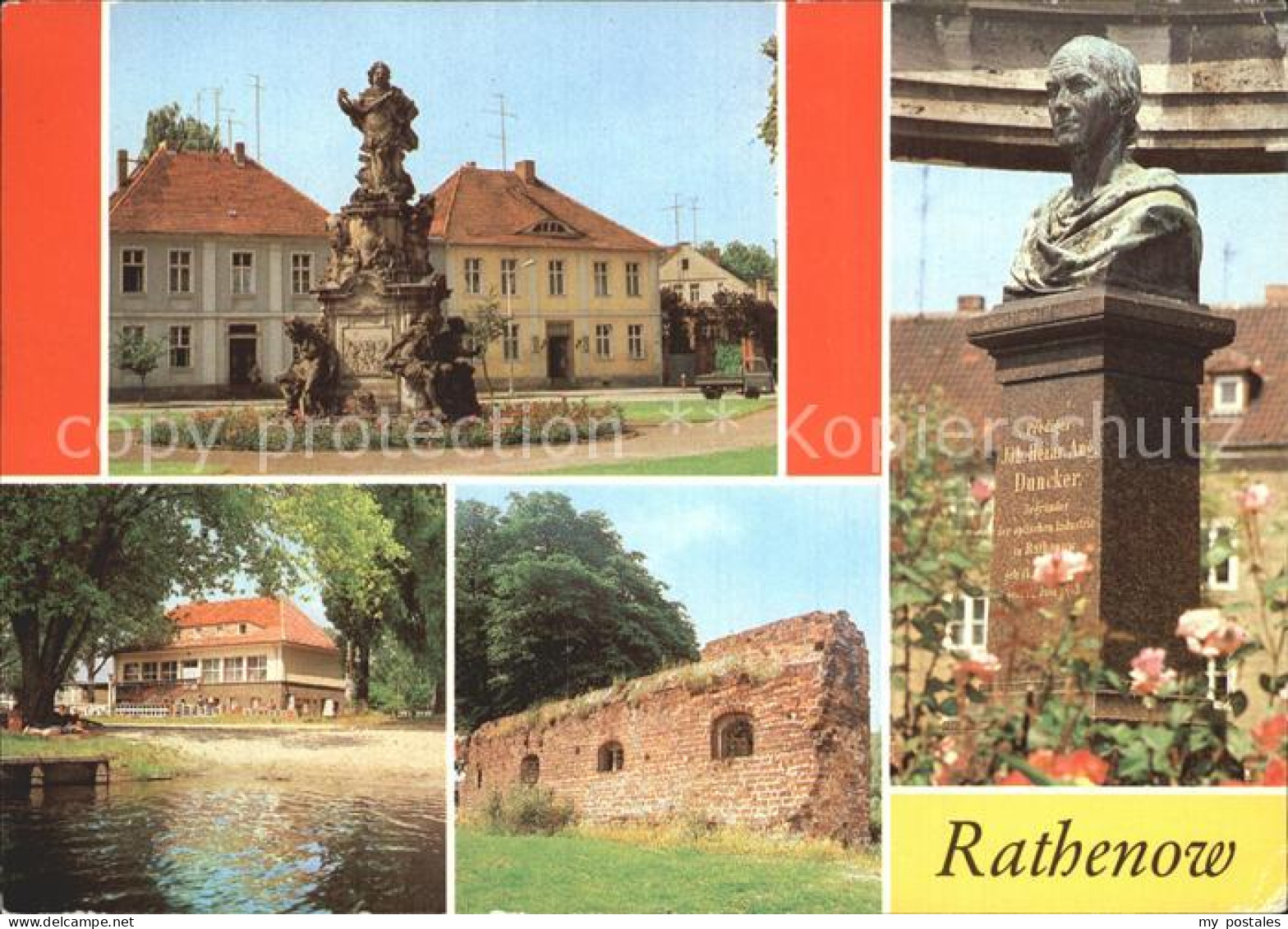 72393614 Rathenow Denkmal Kurfuersten Dunkcer-Denkmal Stadtmauer  Rathenow - Rathenow