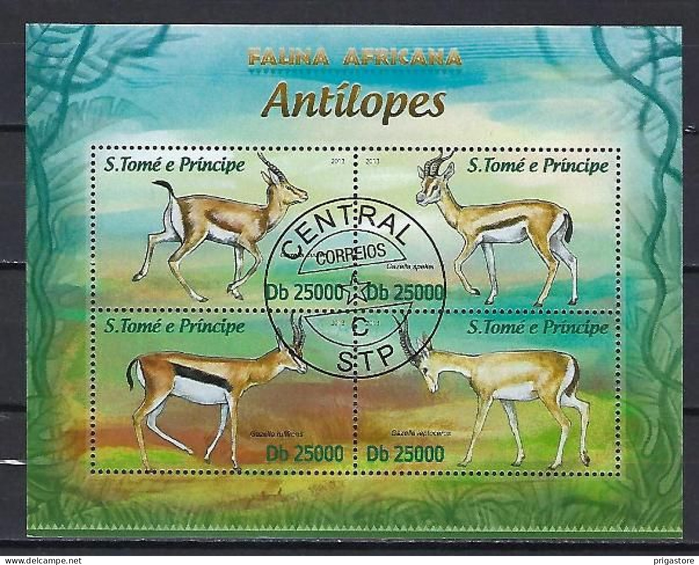 Saint Thomas Et Prince 2013 Animaux Antilopes (357) Yvert N° 4056 à 4059 Oblitérés Used - São Tomé Und Príncipe