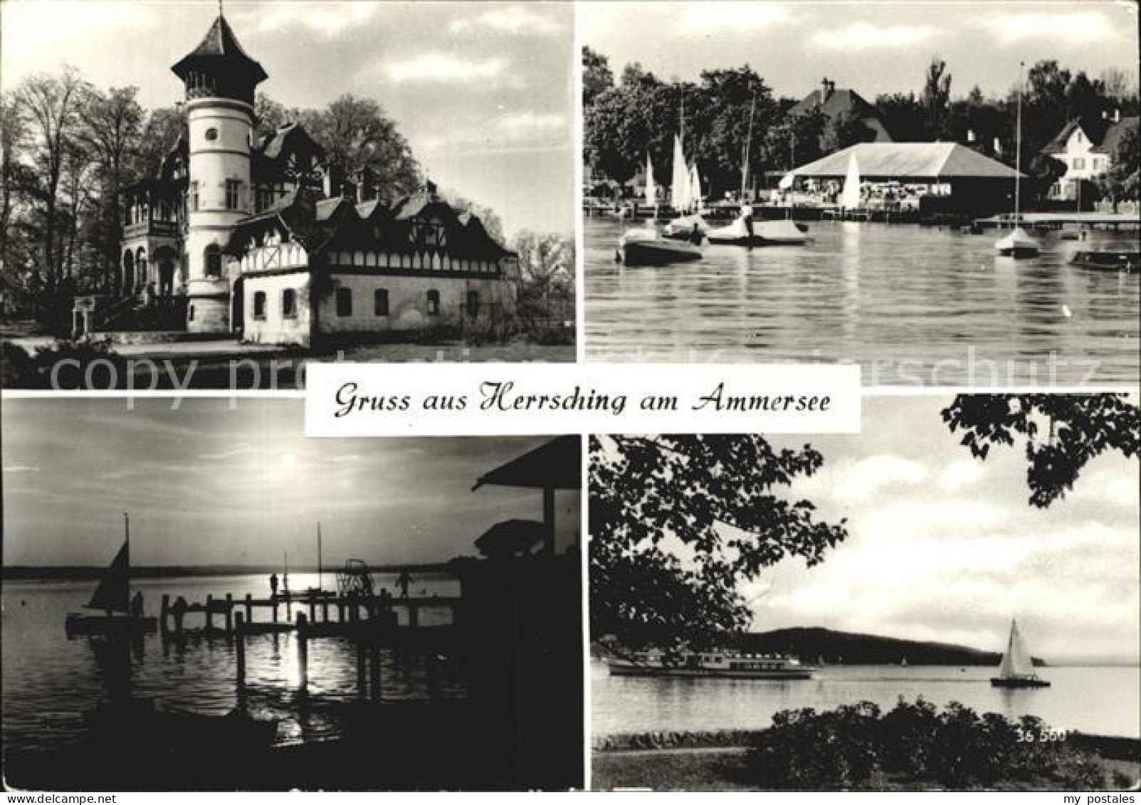 72393384 Herrsching Ammersee Schloesschen Gasthaus Bootshafen Fahrgastschiff Her - Herrsching