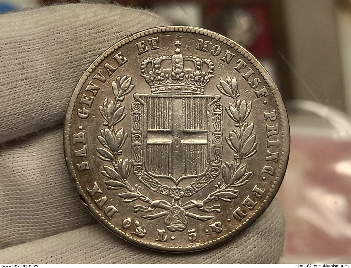 Italia Italy Carlo Alberto - 5 Lire 1835 Km 130 Plata - Other & Unclassified