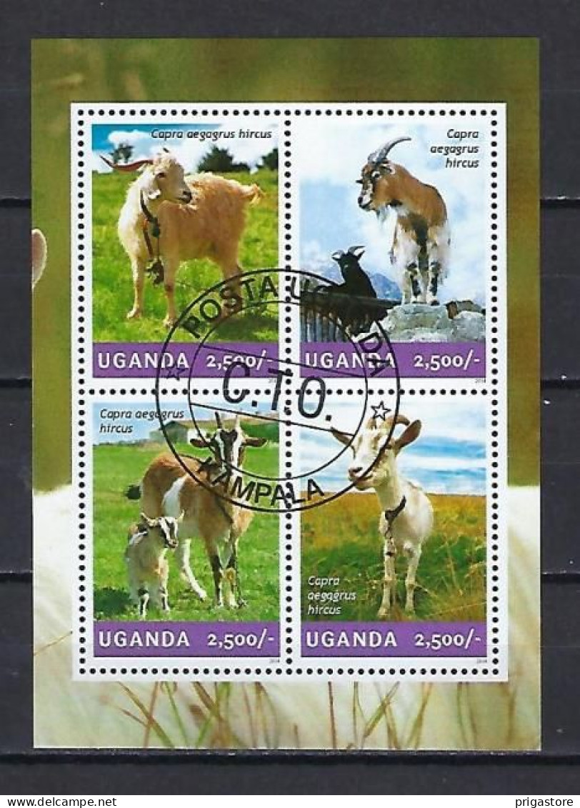 Ouganda 2014 Animaux Chèvres Caprins (367) Yvert N° 2634 à 2637 Oblitérés Used - Uganda (1962-...)
