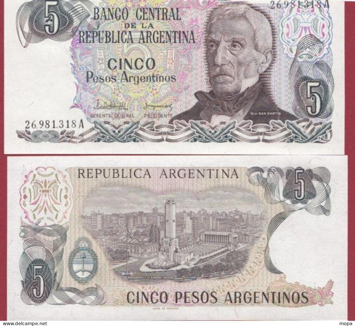 Argentine-- 5 Pesos --1983/1984   ---UNC --(378) - Argentinien