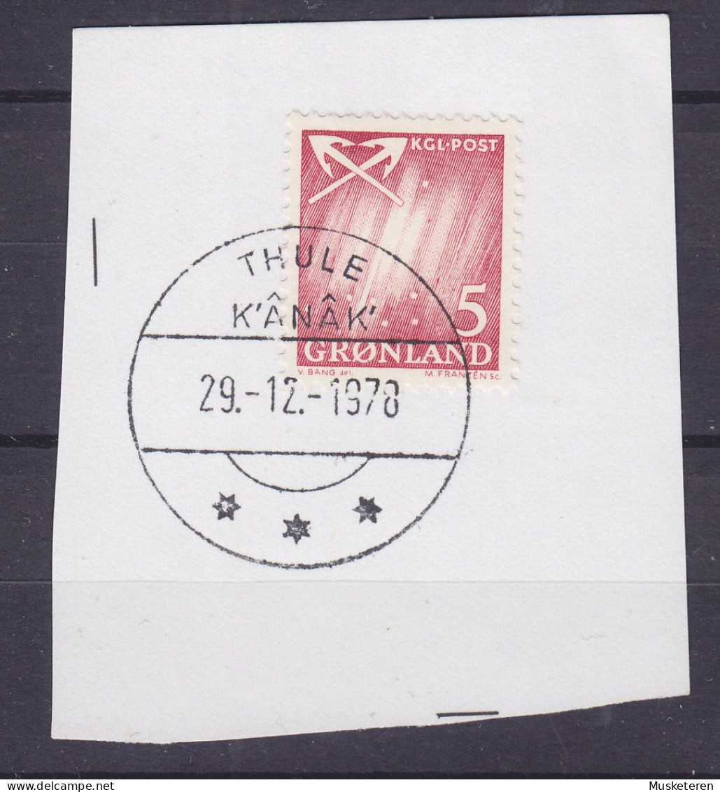 Greenland 1963 Mi. 48, 5 Øre Nordlicht Deluxe THULE (Kânâk) Cancel On Piece !! - Blocks & Sheetlets